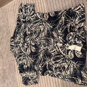 Polo by Ralph Lauren Navy and Cream Tropical Print Short-Sleeve Shirt